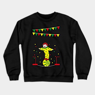 Pug Clown on Rope-Awesome Gift Crewneck Sweatshirt